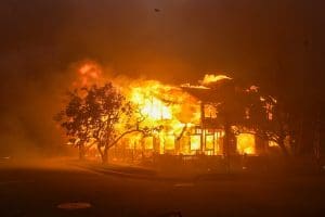 One of thousands of homes destroyed in the Pacific Palisades in January 2025.